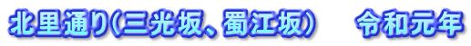 北里通り(三光坂、蜀江坂) 令和元年